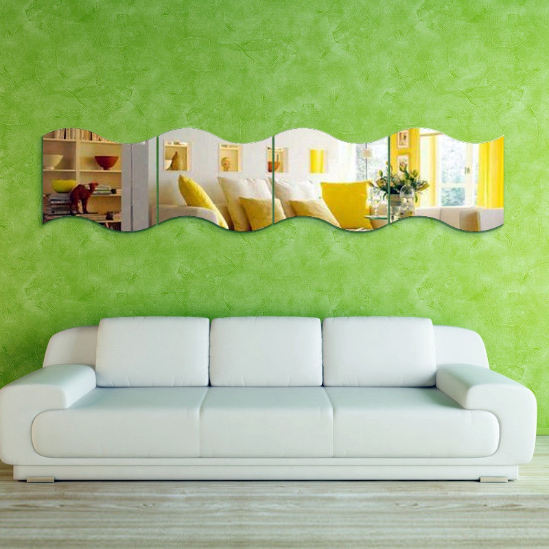 Gương Dán Tường Trang Trí Nhà Tắm Tráng Gương Acrylic Sáng Tạo DIY