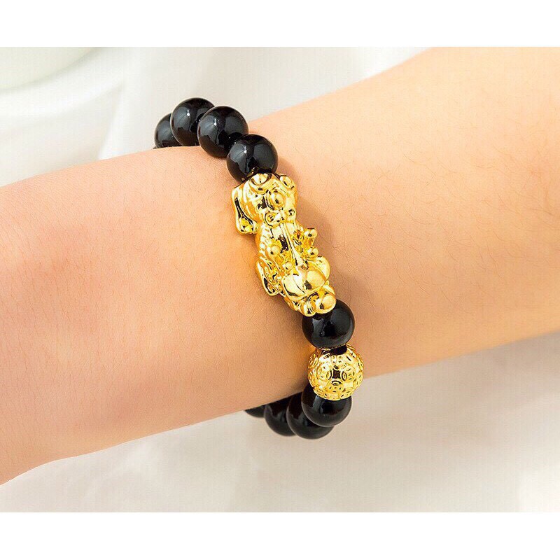 Vòng Tay Phong Thủy Mix Tì Hưu Vàng Hút Tài Lộc May Mắn