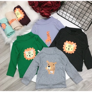 Áo cổ lọ cho bé trai, bé gái chất cotton len tăm