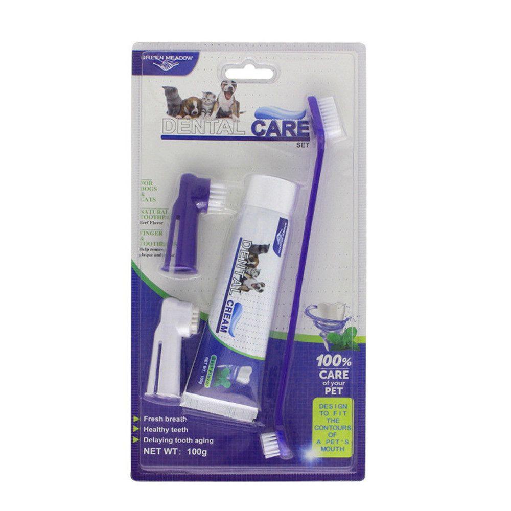 WTTLE Bộ 4 Dụng Cụ Vệ Sinh Răng Cho Thú Cưng