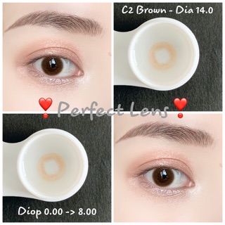 Link 2 (Giá 1 Chiếc) 14.0 (0.00->8.00) Lens C2 Brown - Kính Áp Tròng