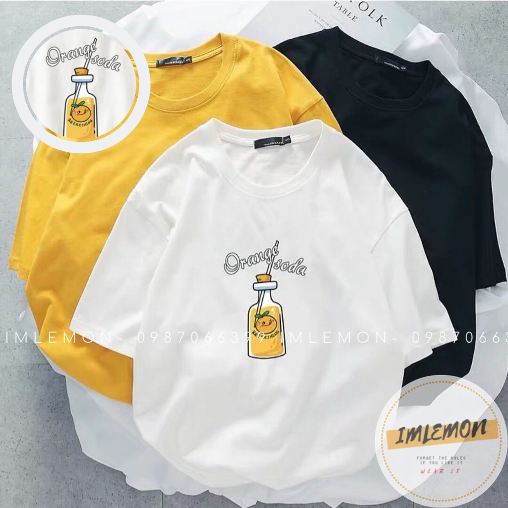 Áo Thun 4D Tay Lỡ Họa Tiết ORANGE SODA OVERSIZE SIÊU HOT 2019