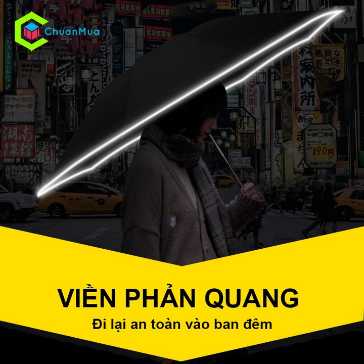 Dù Đi Mưa - Ô Che Nắng Tốt Chống Tia UV gấp gọn, đóng mở tự động 2 chiều (Có hướng dẫn sử dụng)
