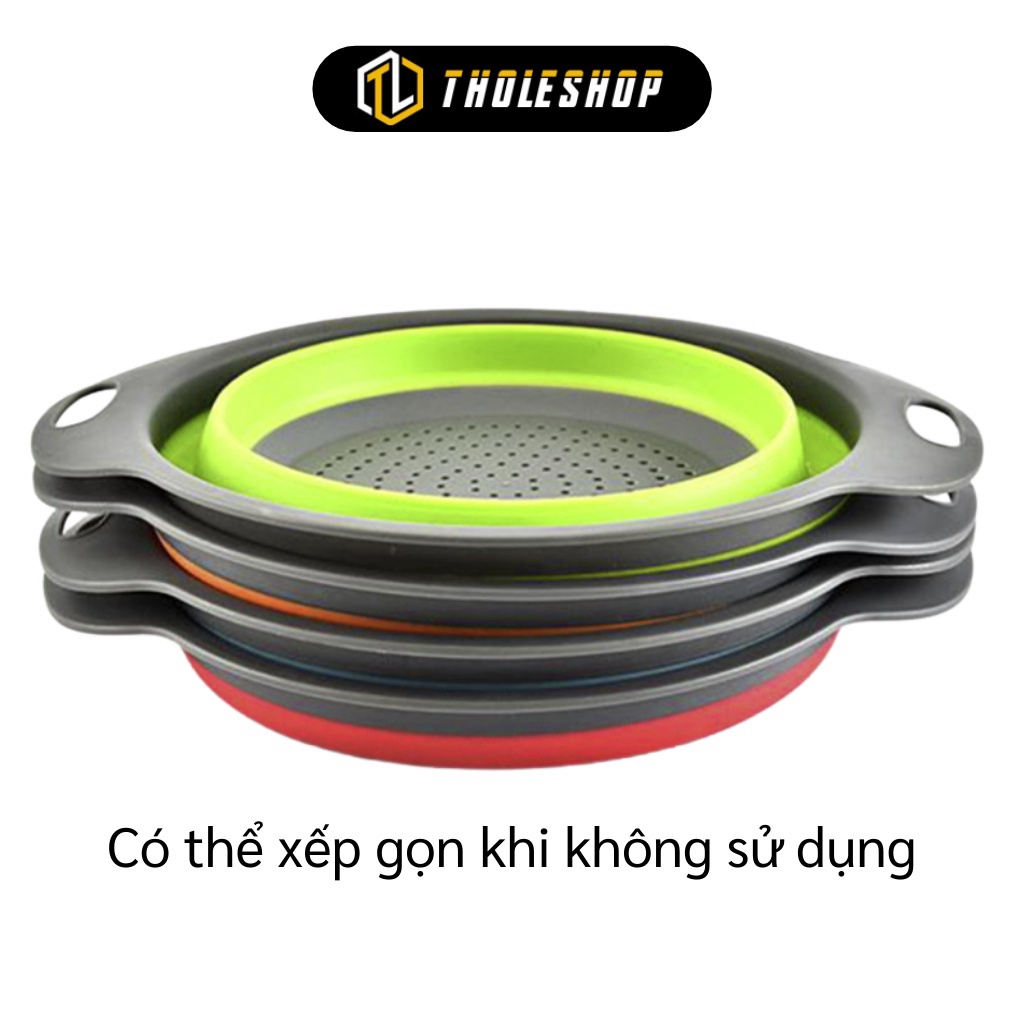 GIÁ SỈ Combo 2 rổ xếp gọn hình tròn (1 lớn + 1 nhỏ) chất liệu nhựa cao cấp có thể xếp gọn 5225