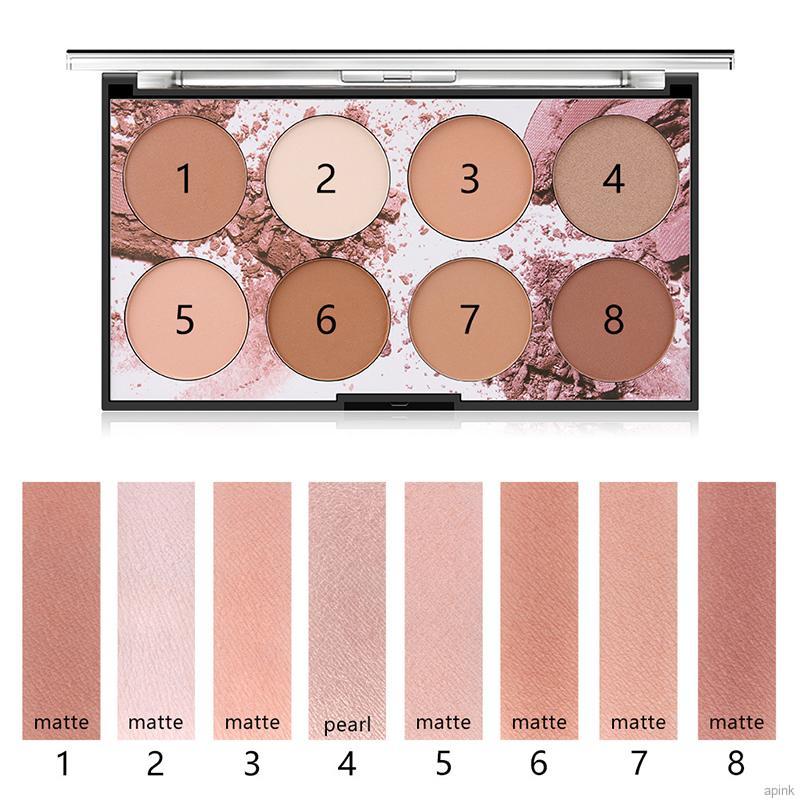 Bảng Phấn Tạo Khối MISS ROSE 8 Màu Kiểu Phấn Nén Che Khuyết Điểm Kiềm Dầu Kháng Nước