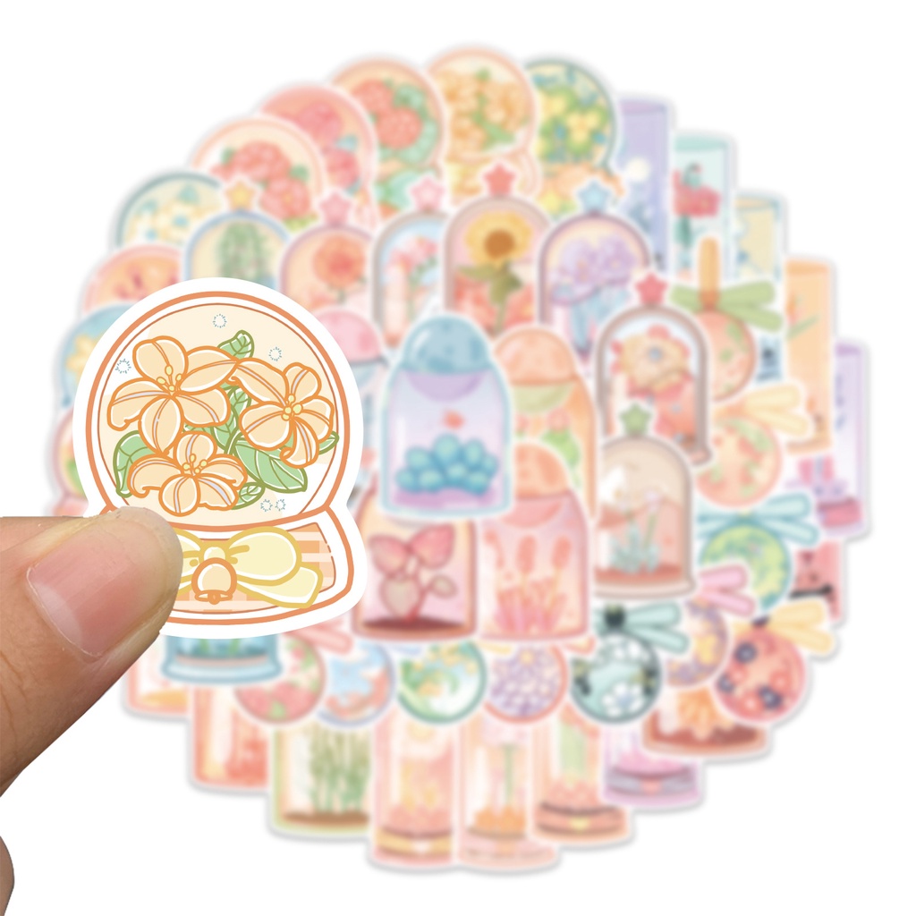 Bộ 50/25/10 Sticker Trang Trí Cốc Nước