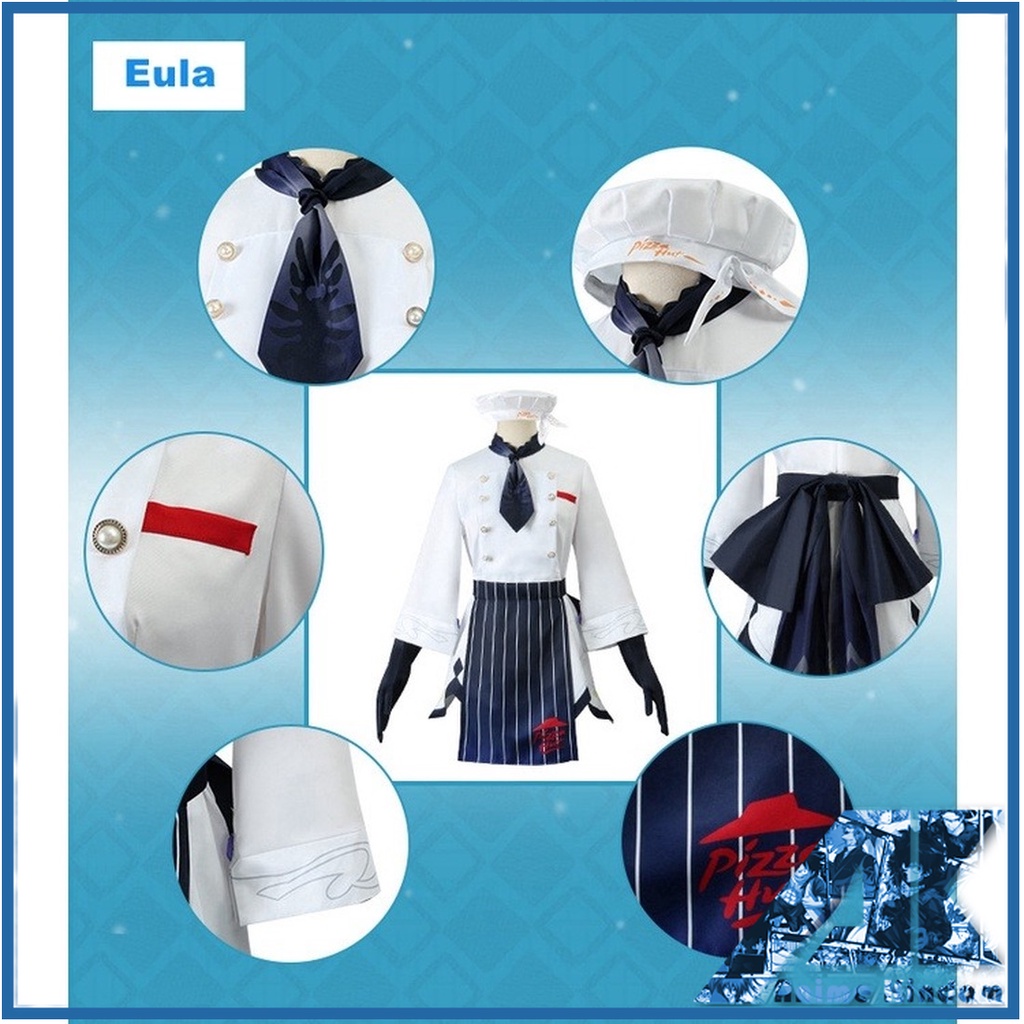 Genshin Impact X Pizzahut eula/Amber cosplay Bộ Đồ Hóa Trang Nhân Vật Eula Trong Độc Đáo