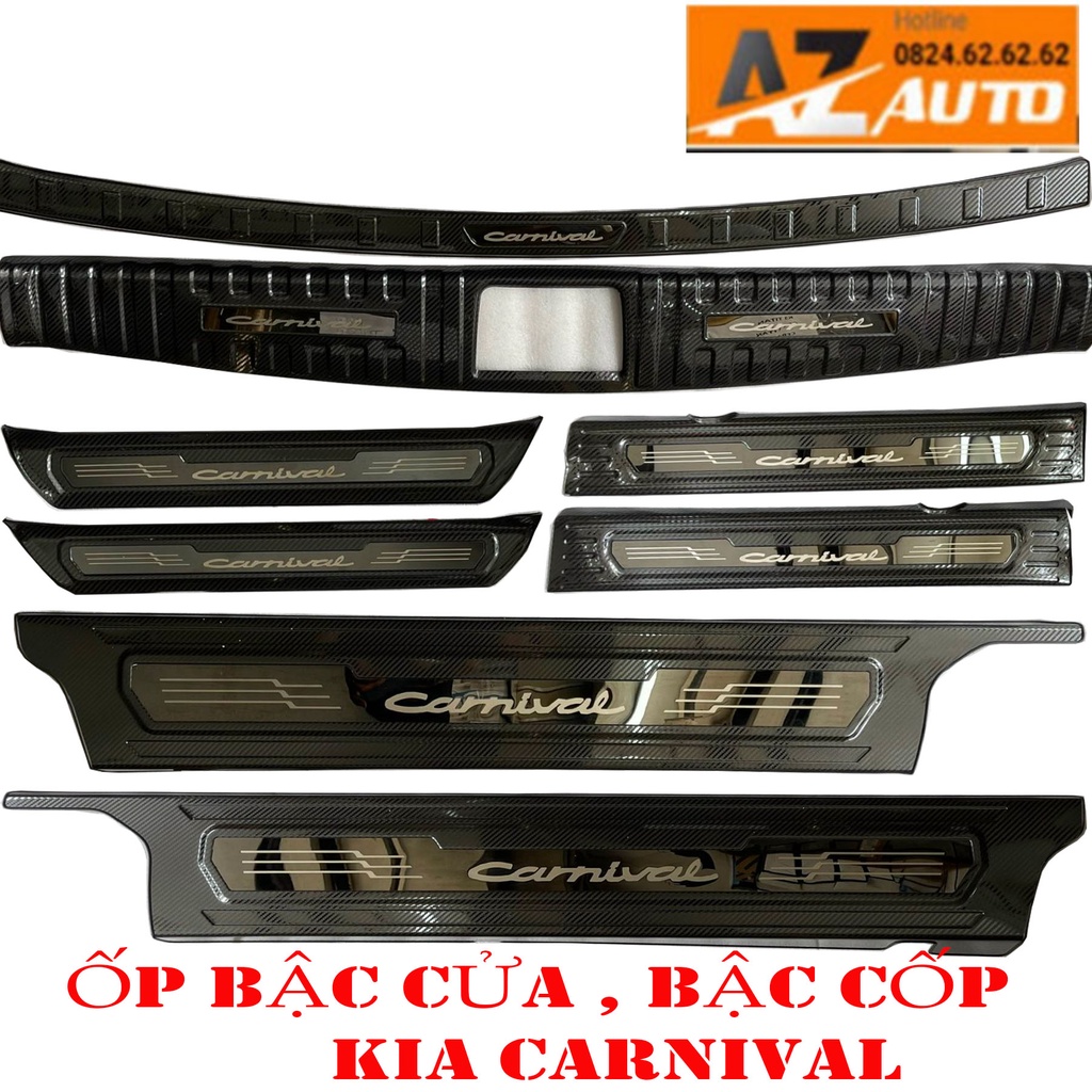 Ốp bậc cửa , nẹp vước chân , ốp bậc cốp Kia Carnival 2022-2023