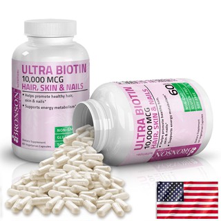 Ultra Biotin Hair, Skin & Nails 10000mcg – 60 viên của Mỹ – Đẹp da, tóc, móng