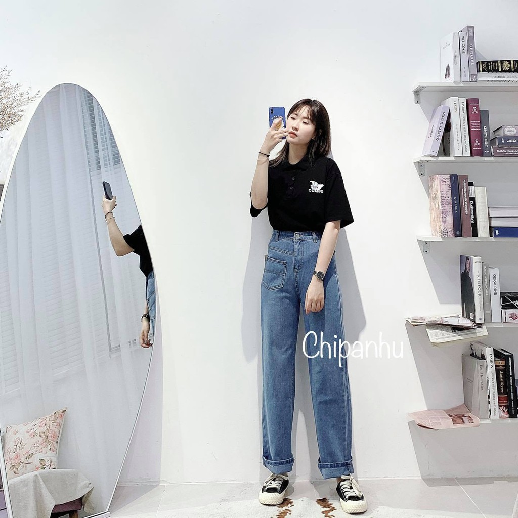 QUẦN SUÔNG JEAN TRƠN TÚI TRƯỚC QB1161