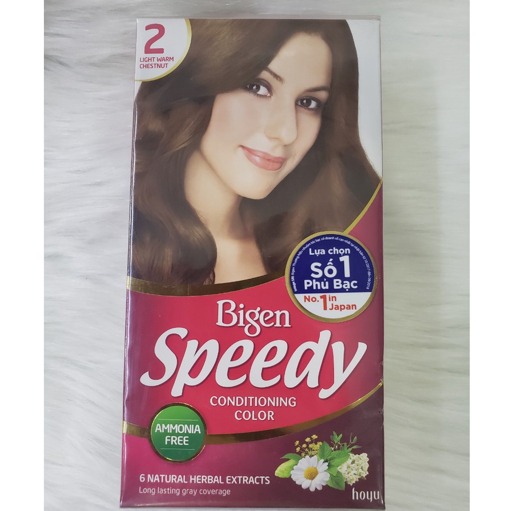 Thuốc nhuộm tóc thảo dược phủ bạc Bigen Speedy số 2 nâu ánh vàng