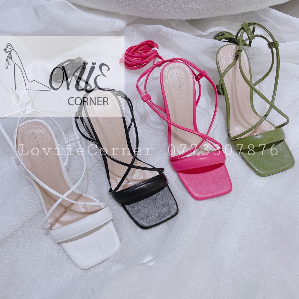 GIÀY CHIẾN BINH LOVIIECORNER - GUỐC NỮ PHONG CÁCH QUAI NGANG - GIÀY CAO GÓT THỜI TRANG 9 PHÂN - G220446