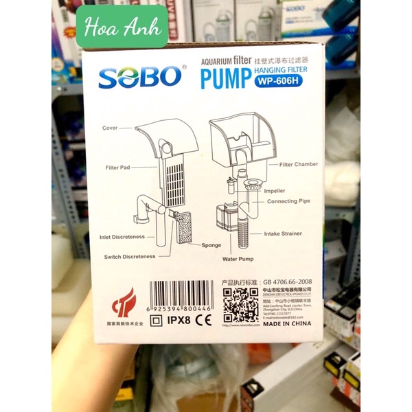 Máy Lọc Nước Hồ Cá Mini Dạng Thác Nước SeBo 303H, 606H 607H  - Lọc Treo Bể Cá Thủy Sinh