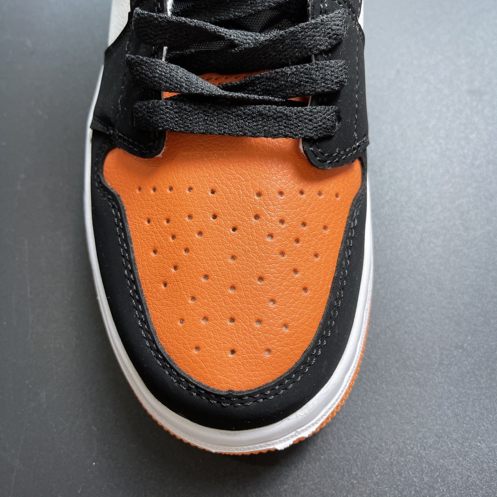 ✔️ Giày Jordan 1 Low Cam Đen Thấp Cổ Full Phụ Kiện ✔️