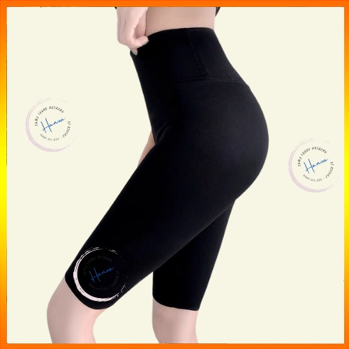 Quần Legging Đùi Lửng Nữ Biker Short Chất Thun Cotton Dày Dặn Co Giãn 4 Chiều Nâng Mông Ôm Sát Tôn Dáng Hanva