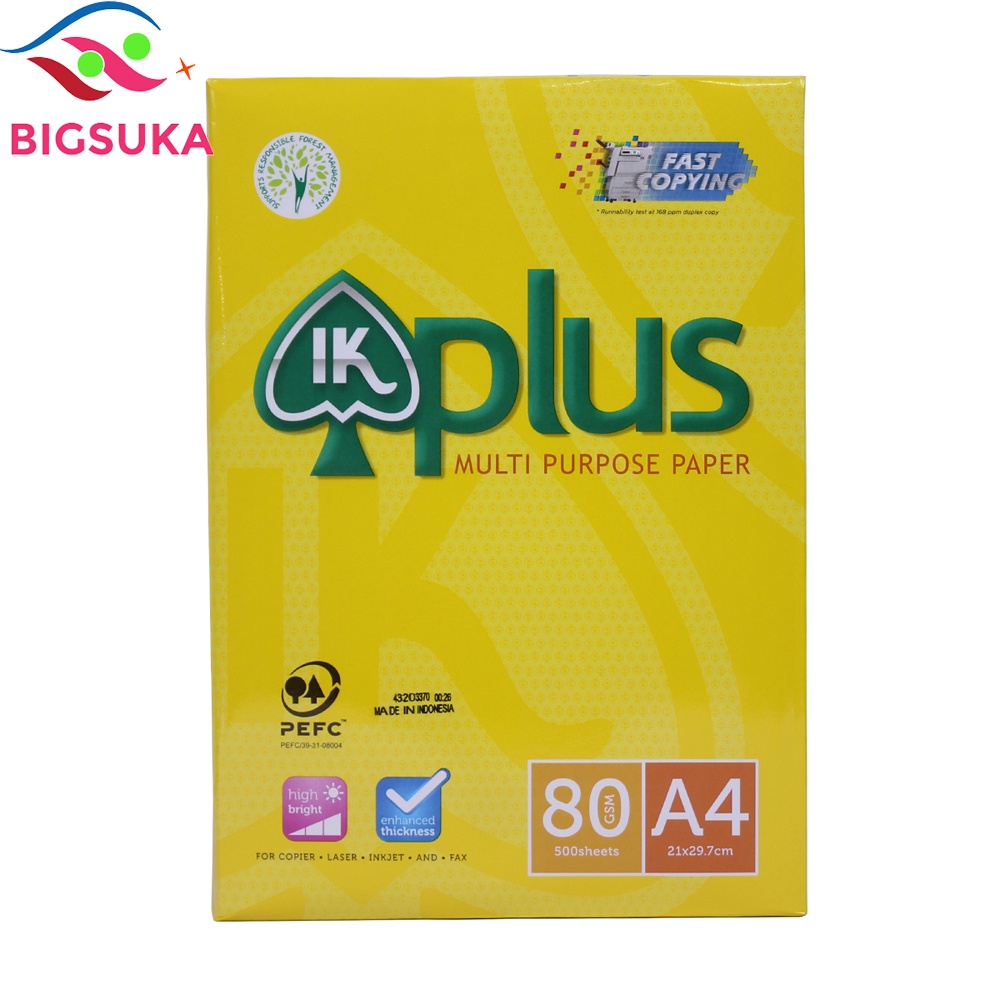 Giấy A4 IK Plus 80gsm 500 tờ - Chính hãng Indonexia BIGSUKA