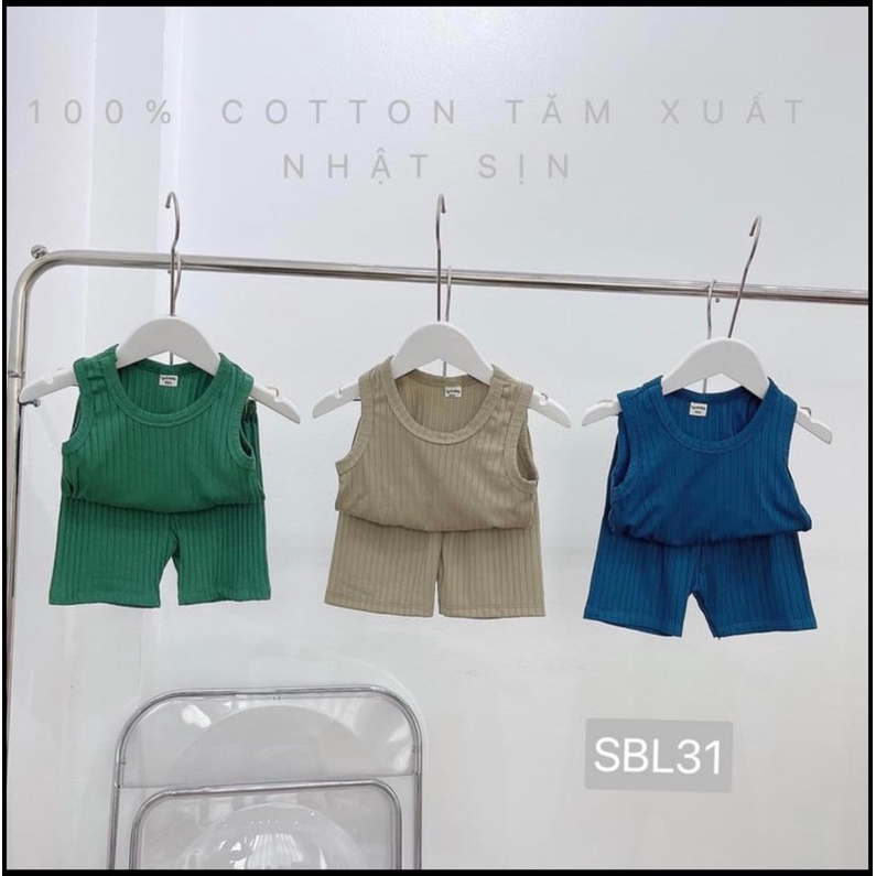 NT064 Bộ ba lỗ, sát nách chất cotton thun tăm xuất Nhật bảng màu cực iu cho bé trai, bé gái (ảnh thật, màu thật)