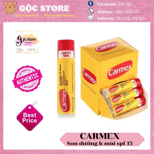 - SON DƯỠNG CARMEX KHÔNG MÙI + HOA QUẢ