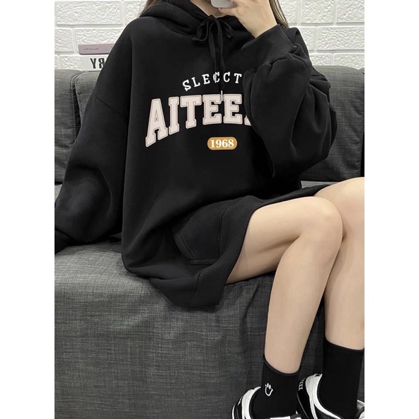 Áo Hoodie SLECCTER AITEEINS 1968 Nỉ Bông Túi Bụng To Dài Tay