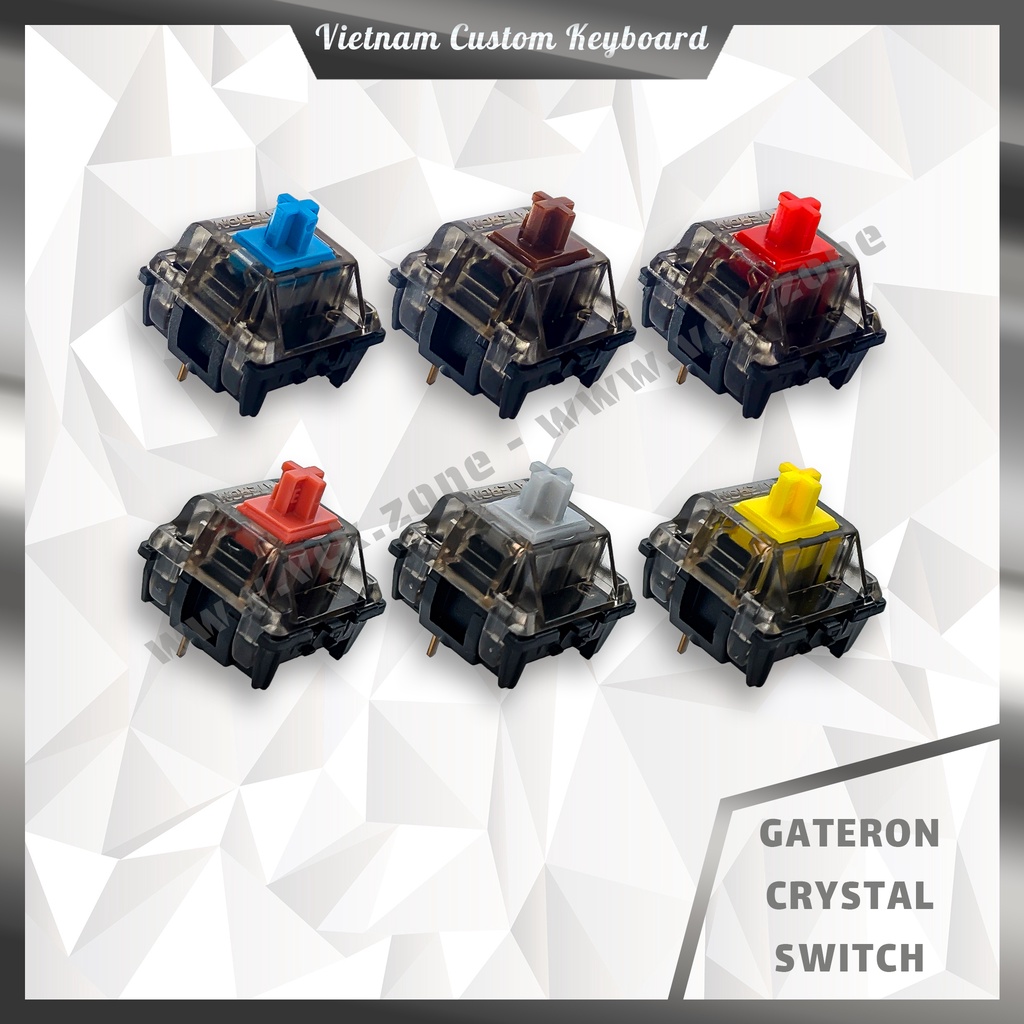 Gateron Crystal Switch | Stem Công Nghệ Mới Mượt Mà | Housing Smokey Crystal Smokey Đẹp Mắt | VCK