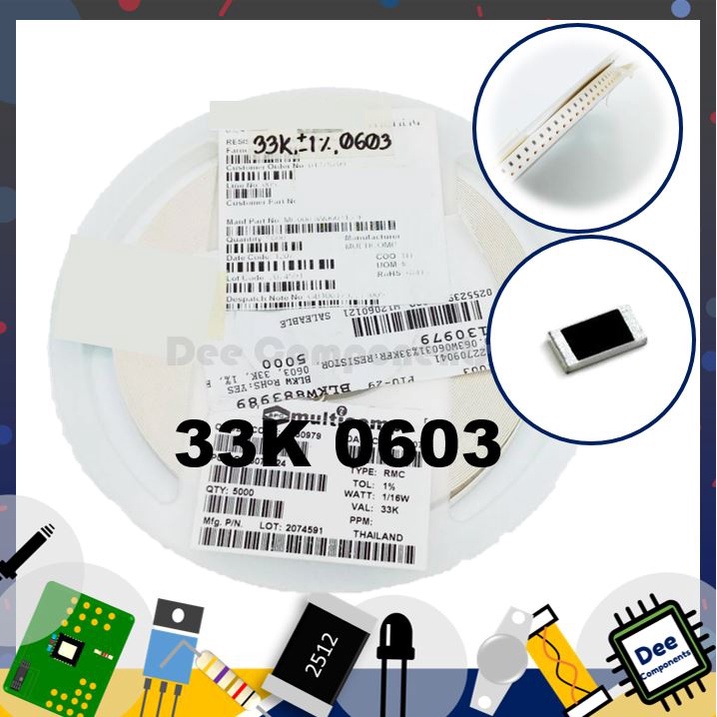 33K Ohm 0603 ± 1% 100 mW ± 100ppm / MCWR06X3302FTL MULTICOMP PRO 1-A2-34 (1 Gói Có 100 Miếng)