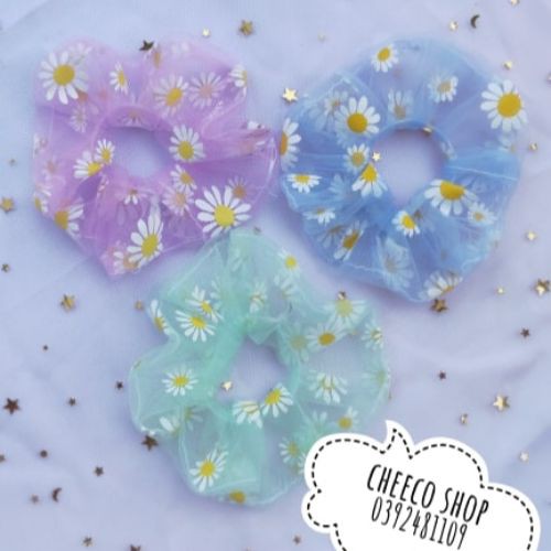 [Mã FAGOGO giảm 12% đơn 99K] Dây buộc tóc vải scrunchies hoa cúc họa mi | BigBuy360 - bigbuy360.vn