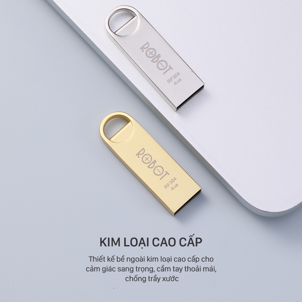 USB Lưu Trữ 16GB/32GB ROBOT RF316/332 Flash Drive Kim Loại Siêu Nhẹ Kết Nối Nhanh BenZ Store