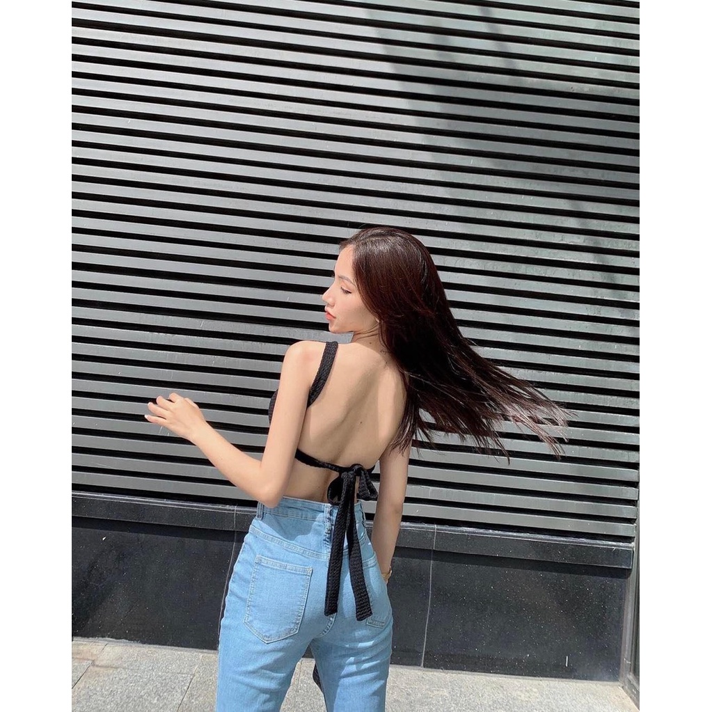 Áo Croptop Cổ Yếm Lai Bèo YA140191