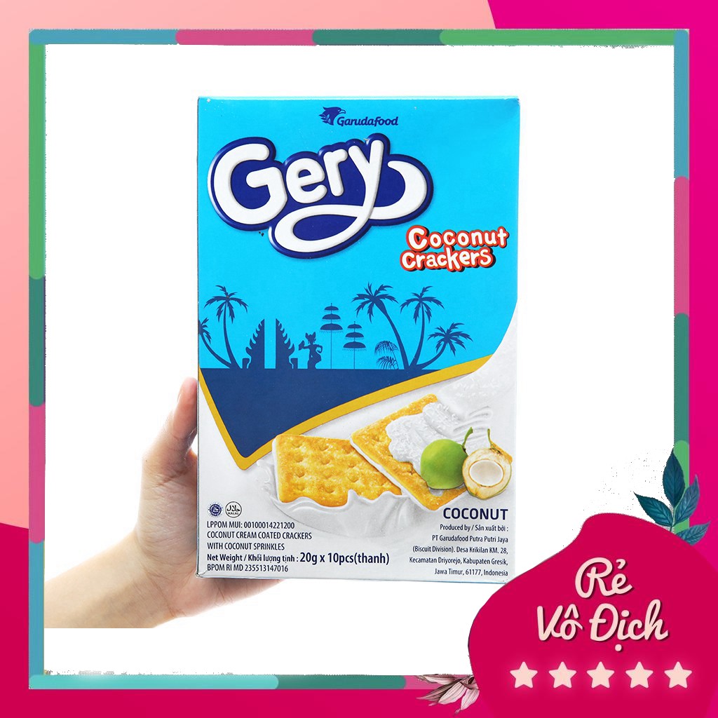 [ BÁNH NGON TUYỆT VỜI ] 01 hộp x 200gr Bánh Quy Dừa Gery Indonesia (Date: 12/2020)