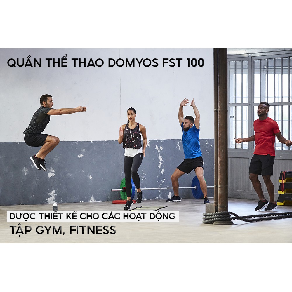 Quần thể thao nam DOMYOS FST100 có túi - Đen