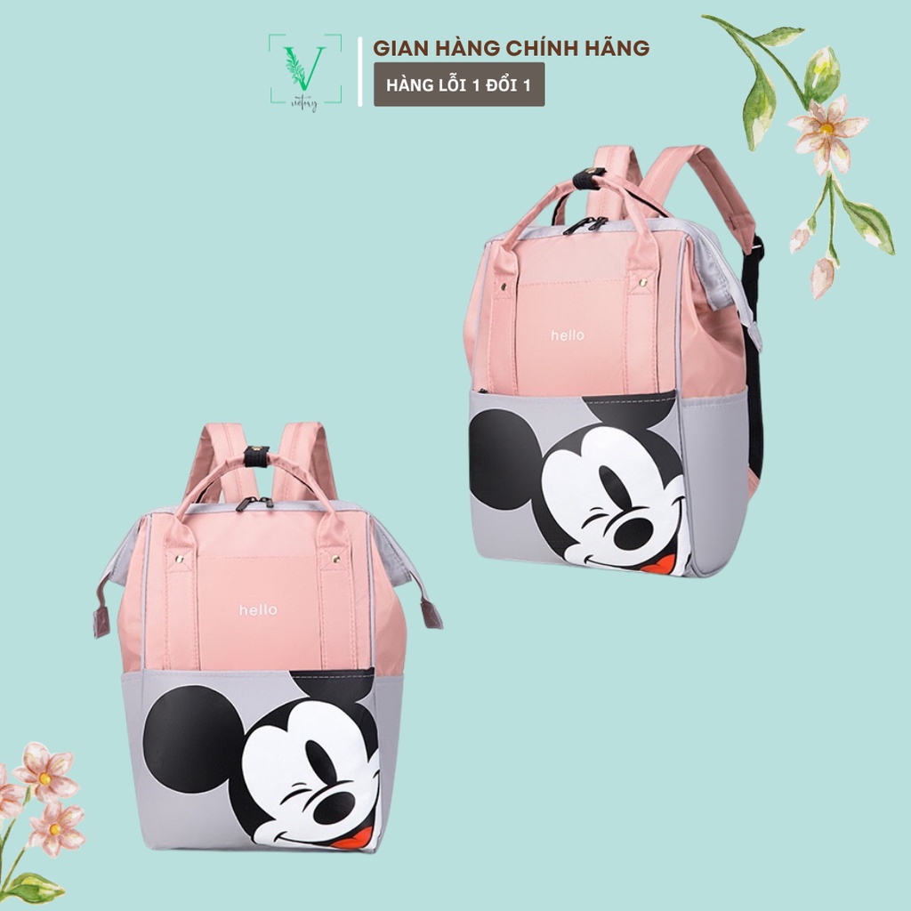 Ba lô Bỉm Sữa Đa Năng TPHCM Cho Mẹ Và Bé, Túi đựng đồ trẻ sơ sinh, Giữ Nhiệt Bảo Quản Sữa Hình Mickey, SKU-012-Victory