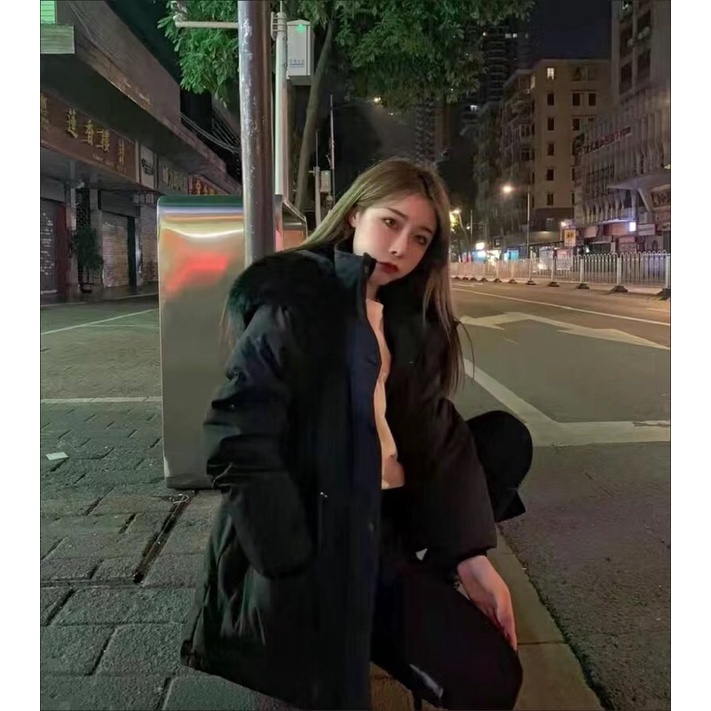 Áo Phao Mủ Lông dáng Ngắn Có Đai Eo - Thời Trang Quảng châu