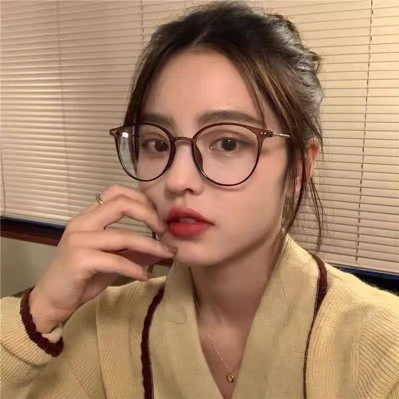 JIUERBA Mắt Kính Gọng Kim Loại Tròn Chống Bức Xạ Phong Cách Vintage Thời Trang Cho Nam Nữ