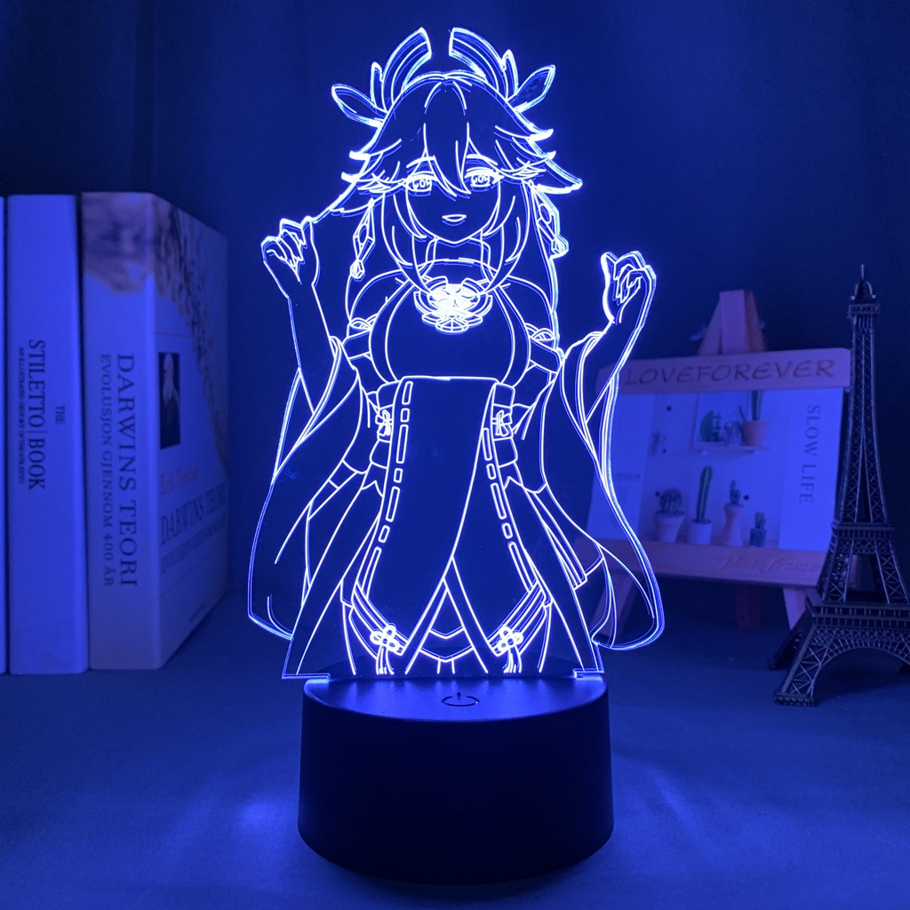 Đèn Led Để Bàn Hình Nhân Vật Yae Miko 3d Trong game Genshin