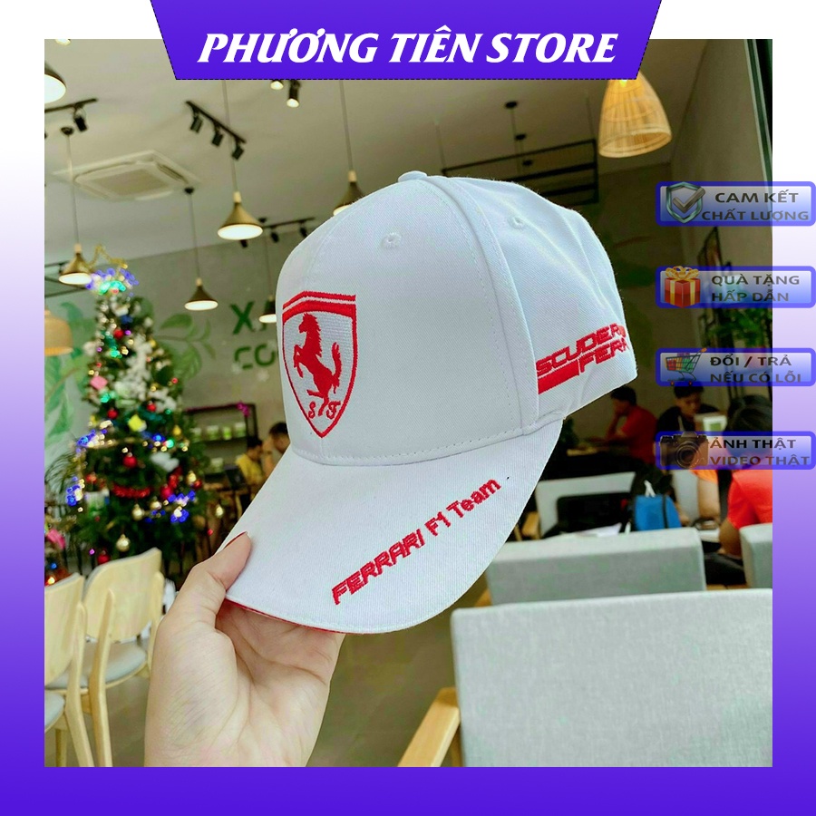 Nón lưỡi trai thiêu logo Ferrari Full team thời trang cao cấp nam nữ