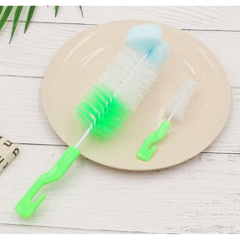 Bộ cọ bình sữa 2 chi tiết Gồm 1 cọ bình to và 1 cọ bình nhỏ Cán có móc treo tiện dụng