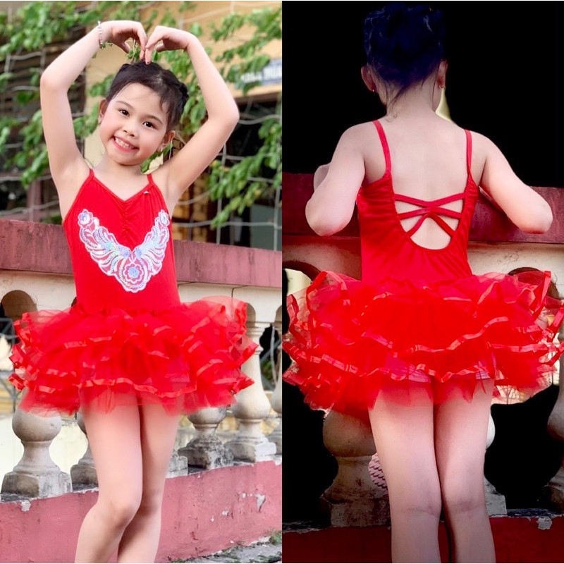 (Sẵn hàng) Váy múa ballet 2 dây cho bé (ảnh thật)