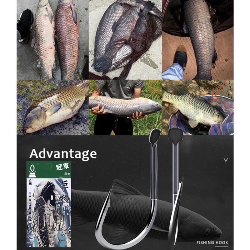 Lưỡi câu Quán Quân Đen dáng vênh săn hàng