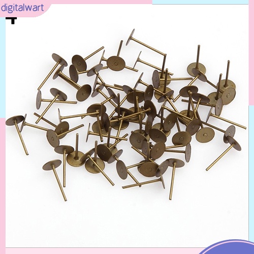 Set 200 chốt làm khuyên tai dạng dẹt bằng sắt chất lượng cao