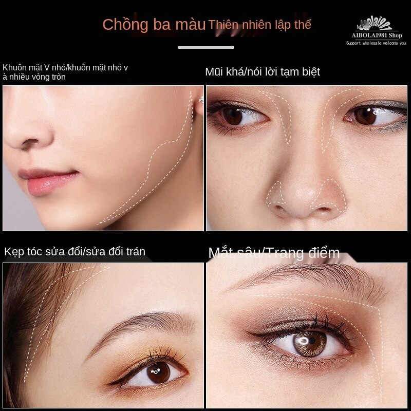 [Hàng mới về] Phấn bắt sáng tạo khối dạng nén ba màu thời trang chất lượng cao | BigBuy360 - bigbuy360.vn