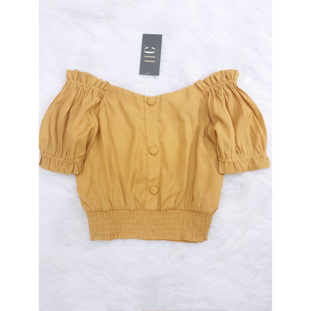 Áo vàng dáng croptop chân váy xòe S033 - MC phân phối chính thức