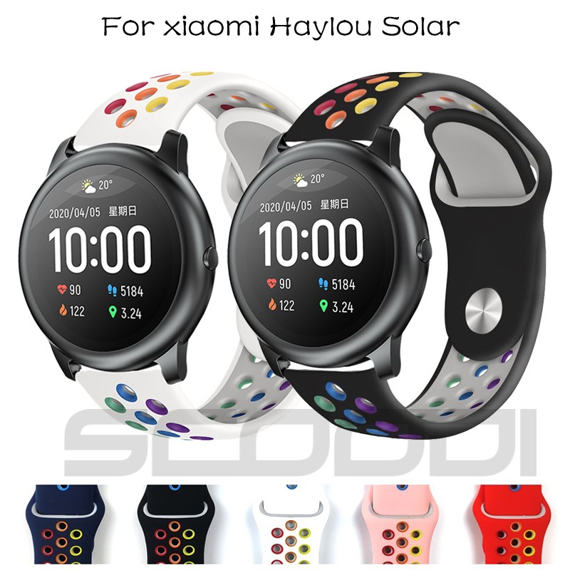 Dây Đeo Silicon Mềm Màu Cầu Vồng Cho Đồng Hồ Thông Minh Xiaomi Haylou Solar LS05 /RT LS05S