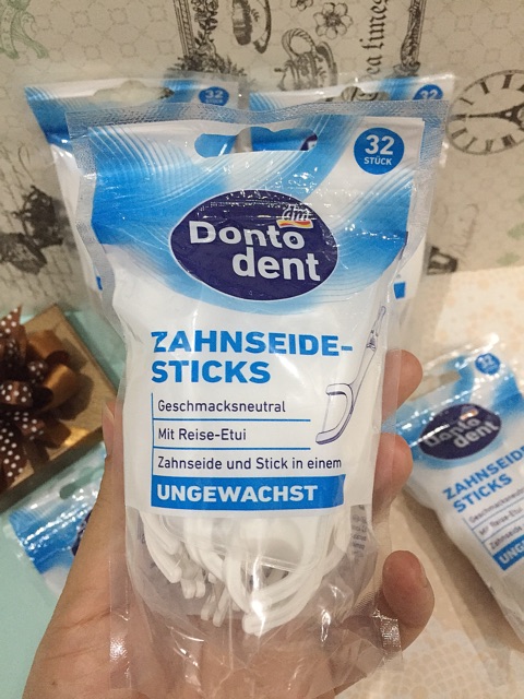 TĂM CHỈ NHA KHOA DONTODENT ZAHNSEIDE STICKS  40 QUE