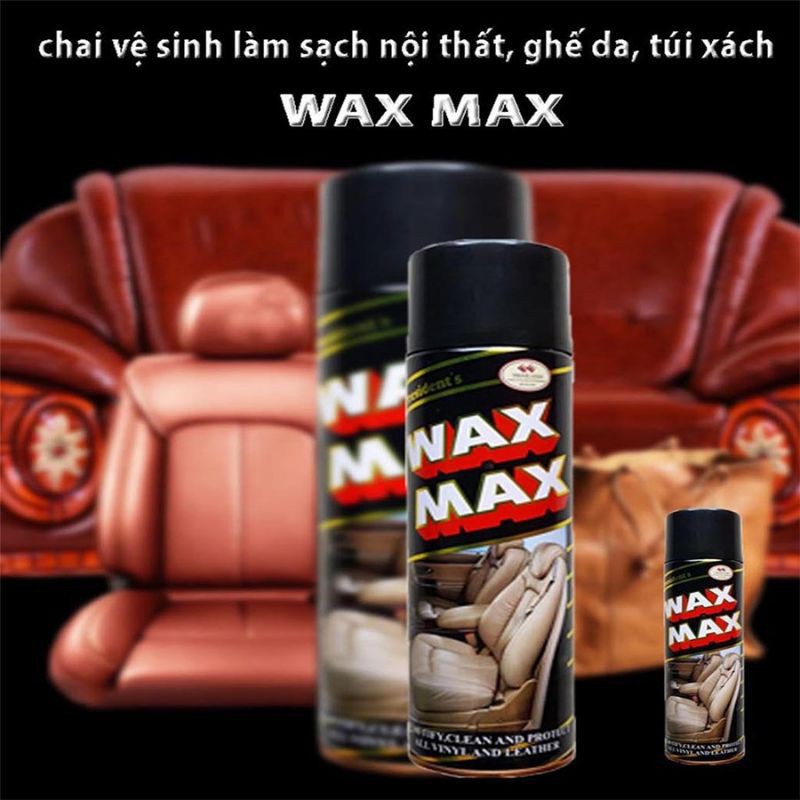 Bình xịt đánh bóng và làm sạch Wax Max, làm sạch nội thất ô tô, chai vệ sinh đồ da - Vua đồ chơi xe hơi