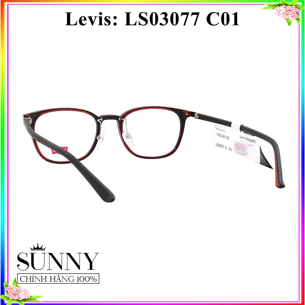 Gọng kính thời trang Levis LS03077 C01 chính hãng, thiết kế dễ đeo bảo vệ mắt