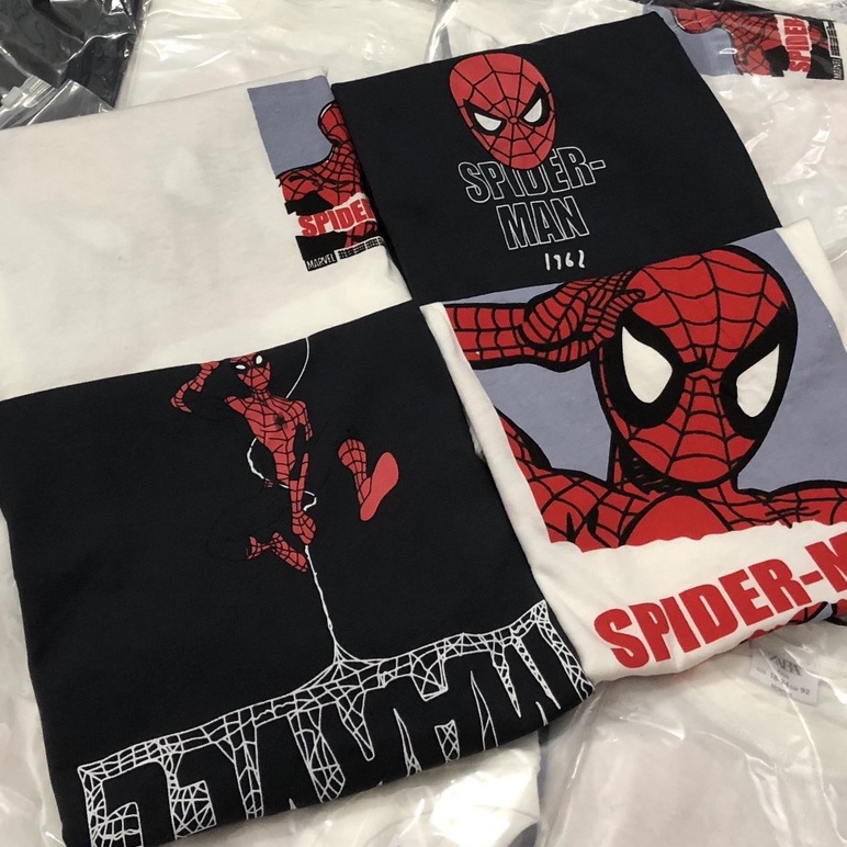 Áo thun cộc tay bé trai - Set 2 áo nhện Marvel Zara cho bé trai size 1-5t