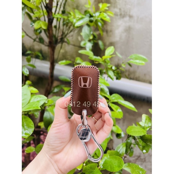Bao da móc chìa khoá Honda City, CIVIC,accord, HRV,CRV bản G da bò thật khâu tay