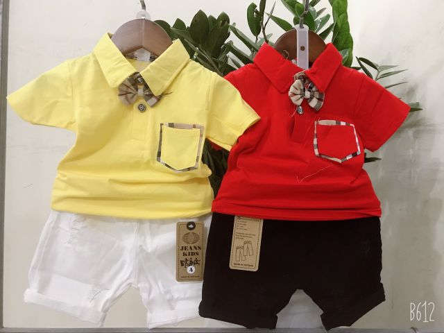 Bộ công tử quần kaki cho bé ảnh chụp thật