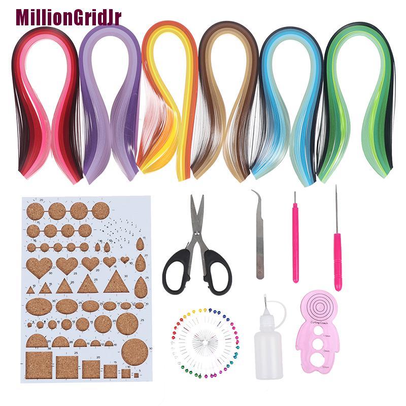 Bộ 14 Dải Giấy 6 Màu + 600 Dải Giấy Quilling Dùng Làm Tranh Nghệ Thuật