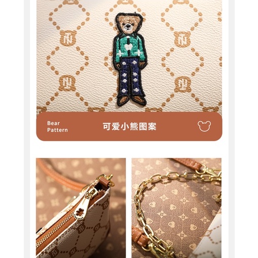 Túi TTWN Bear chính hãng gấu thêu siêu xinh